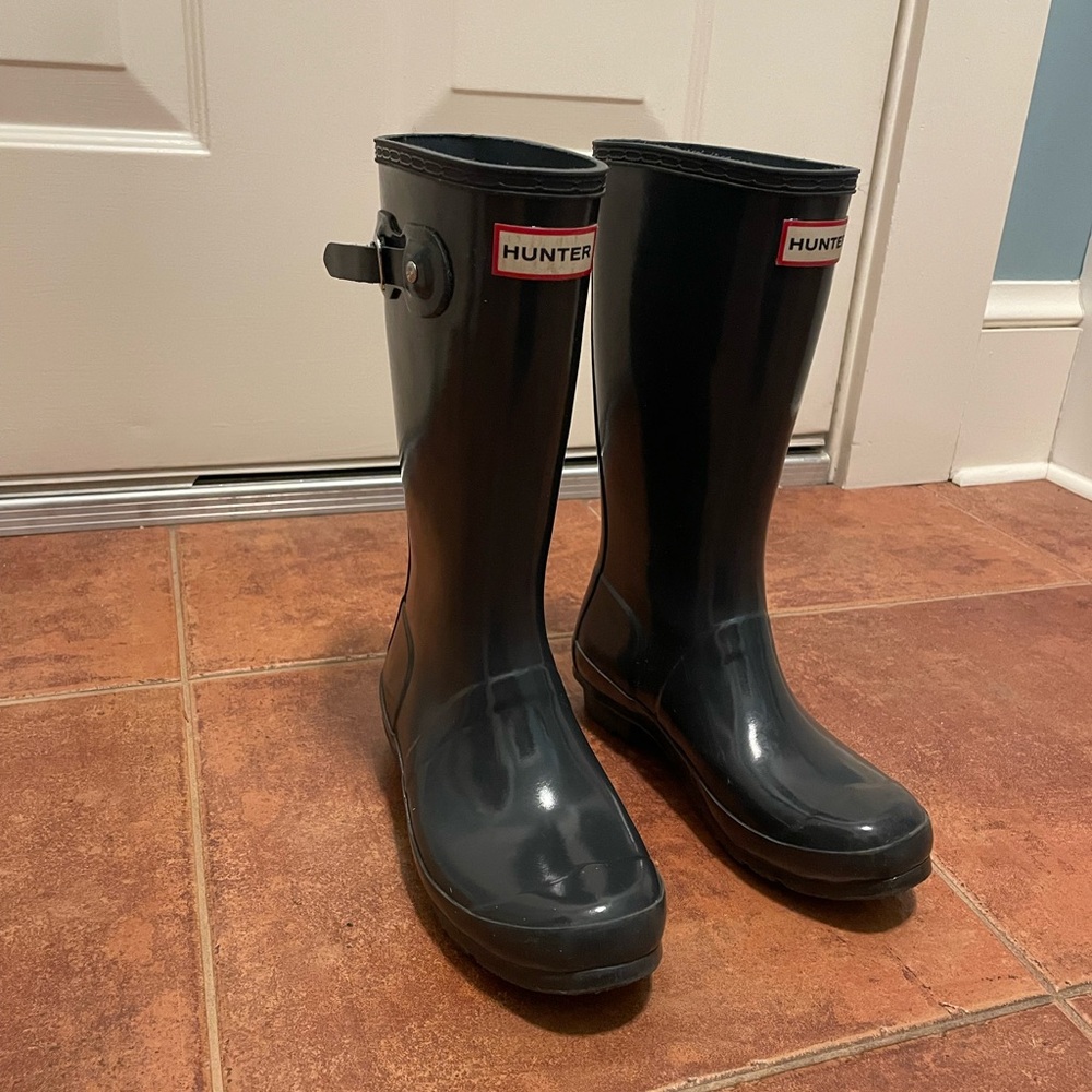 Youth Hunter Original Kids Gloss Rain Boots (US 3B/4G)